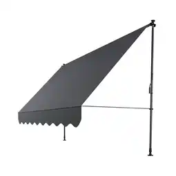 Netto Marken-Discount Juskys Klemmmarkise Kapstadt 300x120 cm - Höhenverstellbar, ohne Bohren, wasserabweisend - Grau Angebot