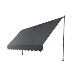 Netto Marken-Discount Juskys Klemmmarkise Kapstadt 400x120 cm - Höhenverstellbar, ohne Bohren, wasserabweisend - Grau Angebot