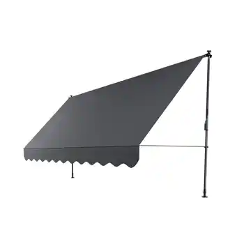 Netto Marken-Discount Juskys Klemmmarkise Kapstadt 400x120 cm - Höhenverstellbar, ohne Bohren, wasserabweisend - Grau Angebot