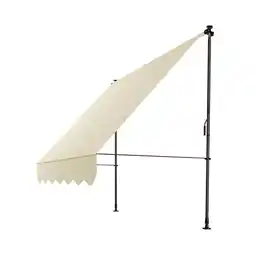 Netto Marken-Discount Juskys Klemmmarkise Kapstadt 200x120 cm - Höhenverstellbar, ohne Bohren, wasserabweisend - Beige Angebot