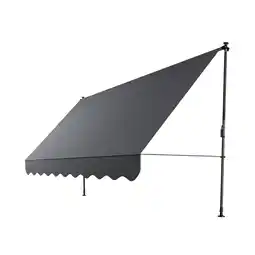 Netto Marken-Discount Juskys Klemmmarkise Kapstadt 350x120 cm - Höhenverstellbar, ohne Bohren, wasserabweisend - Grau Angebot