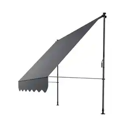Netto Marken-Discount Juskys Klemmmarkise Kapstadt 200x120 cm - Höhenverstellbar, ohne Bohren, wasserabweisend - Grau Angebot