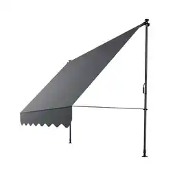 Netto Marken-Discount Juskys Klemmmarkise Kapstadt 250x120 cm - Höhenverstellbar, ohne Bohren, wasserabweisend - Grau Angebot