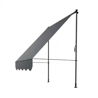 Netto Marken-Discount Juskys Klemmmarkise Kapstadt 150x120 cm - Höhenverstellbar, ohne Bohren, wasserabweisend - Grau Angebot