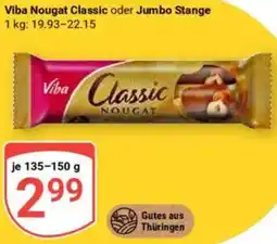 Globus Viba Nougat Classic oder Jumbo Stange Angebot