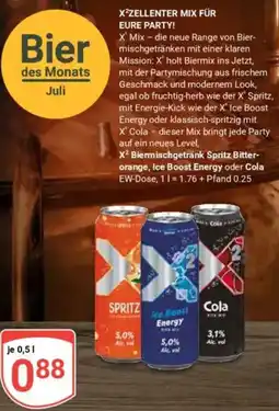 Globus X² Biermischgetränk Spritz Bitter-orange, Ice Boost Energy oder Cola Angebot