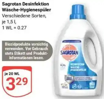Globus Sagrotan Desinfektion Wäsche-Hygienespüler Angebot