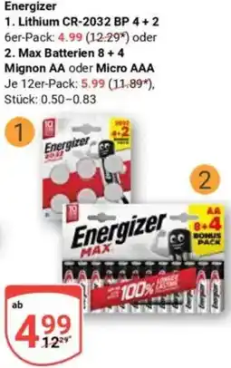 Globus Energizer Lithium CR-2032 BP 4+2 Angebot