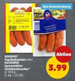 PENNY GOURMET Paprikaknacker oder GOLßENER Spreewälder Schinkenknacker Angebot