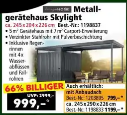 Norma Metallgerätehaus Skylight Angebot