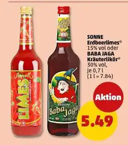 PENNY SONNE Erdbeerlimes oder BABA JAGA Kräuterlikör Angebot
