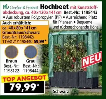 Norma Hochbeet mit Kunststoffabdeckung, ca. 40 x 120 x 141 cm Angebot