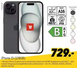 MEDIMAX Apple iPhone 15 (128GB) Angebot
