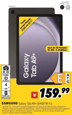 MEDIMAX SAMSUNG Galaxy Tab A9+ (64GB Wi-Fi) Angebot