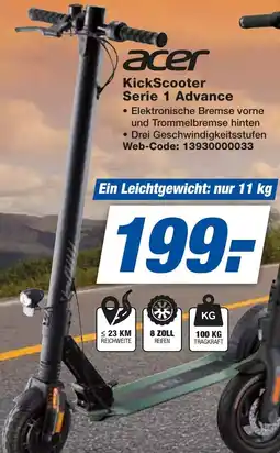 expert Techno Land acer KickScooter Serie 1 Advance Angebot