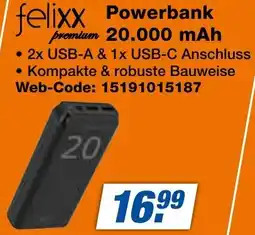 expert Techno Land felixx premium Powerbank 20.000 mAh Angebot