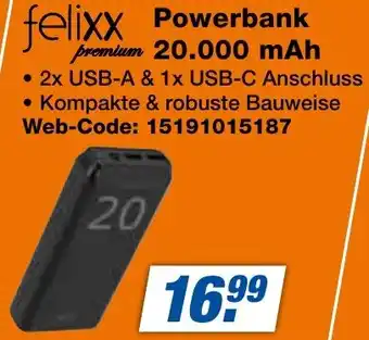 expert Techno Land felixx premium Powerbank 20.000 mAh Angebot