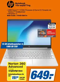 expert Techno Land hp Notebook 15s-eq2677ng Angebot