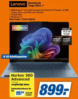 expert Techno Land Lenovo Notebook Yoga Slim 7 Angebot