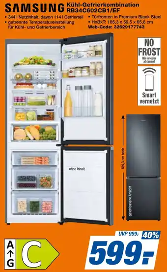 expert Techno Land SAMSUNG Kühl-Gefrierkombination RB34C602CB1/EF Angebot