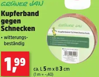 Thomas Philipps GRÜNER JAN Kupferband gegen Schnecken Angebot