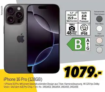 MEDIMAX Apple smartphone iphone 16 pro (128gb) Angebot