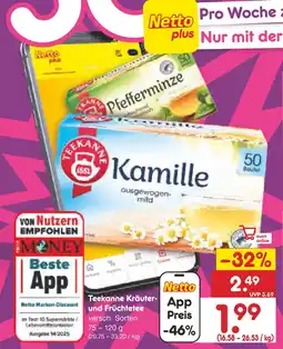 Netto Marken-Discount Teekanne kräuter- und früchtetee Angebot