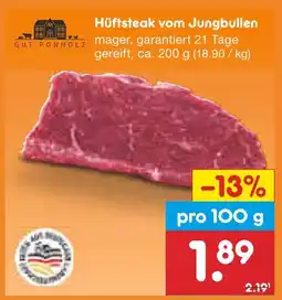 Netto Marken-Discount Gut ponholz hüftsteak vom jungbullen Angebot