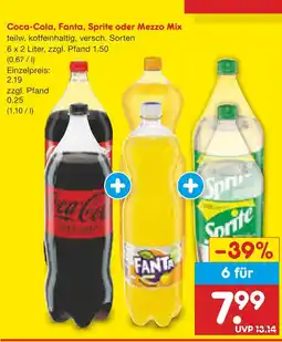 Netto Marken-Discount Coca-cola, fanta, sprite oder mezzo mix coca-cola, fanta, sprite oder mezzo mixcoca-cola Angebot