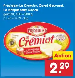 Netto Marken-Discount Président le crémiot, carré gourmet, la brique oder snack Angebot