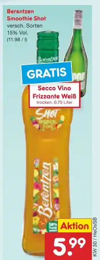 Netto Marken-Discount Berentzen smoothie shot Angebot