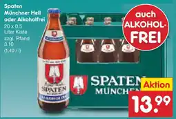 Netto Marken-Discount Spaten münchner hell oder alkoholfrei Angebot