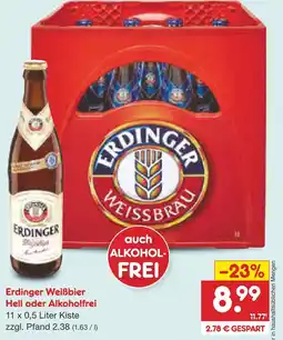 Netto Marken-Discount Erdinger erdinger weißbier hell oder alkoholfrei Angebot