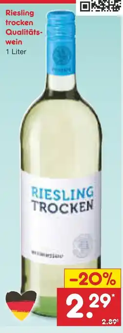 Netto Marken-Discount Riesling trocken qualitätswein Angebot