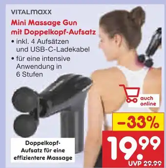 Netto Marken-Discount Vitalmaxx mini massage gun mit doppelkopf-aufsatz Angebot