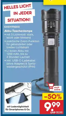 Netto Marken-Discount Easymaxx akku-taschenlampe Angebot