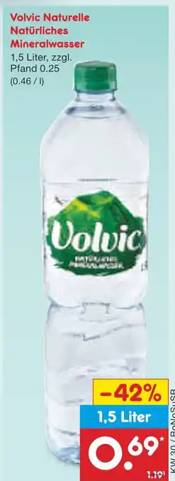 Netto Marken-Discount Volvic naturelle natürliches mineralwasser Angebot