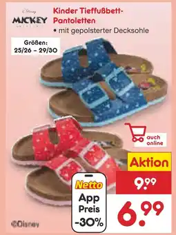 Netto Marken-Discount Disney kinder tieffußbett-pantoletten blau Angebot