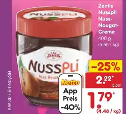 Netto Marken-Discount Zentis nusspli nuss-nougat-creme Angebot