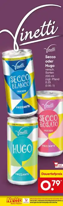 Netto Marken-Discount Vinetti secco oder hugo Angebot
