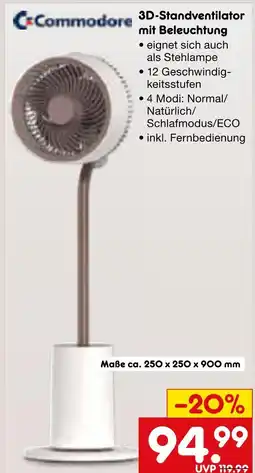 Netto Marken-Discount Commodore 3d-standventilator mit beleuchtung Angebot