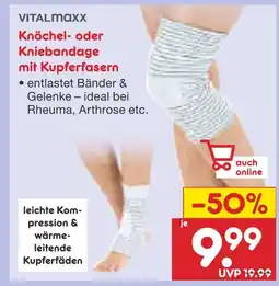 Netto Marken-Discount Vitalmaxx knöchel- oder kniebandage mit kupferfasern Angebot