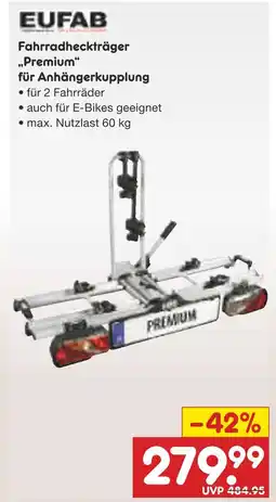 Netto Marken-Discount Eufab fahrradheckträger premium für anhängerkupplung Angebot