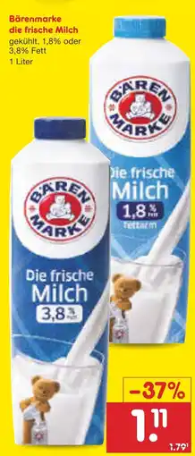 Netto Marken-Discount Bärenmarke die frische milch Angebot
