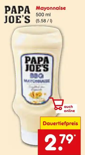 Netto Marken-Discount Papa joe's mayonnaise Angebot