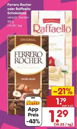 Netto Marken-Discount Ferrero rocher oder raffaello schokolade Angebot