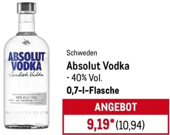 METRO Absolut Vodka Angebot