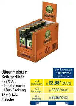 METRO Jägermeister Kräuterlikör Angebot