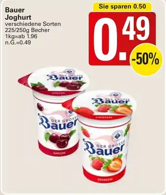WEZ Bauer Joghurt Angebot