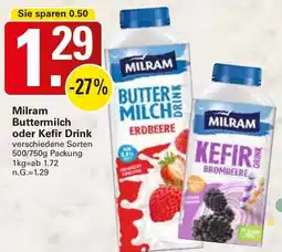 WEZ Milram Buttermilch oder Kefir Drink Angebot